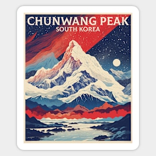 Chunwang Peak South Korea Starry Night Travel Tourism Retro Vintage Sticker